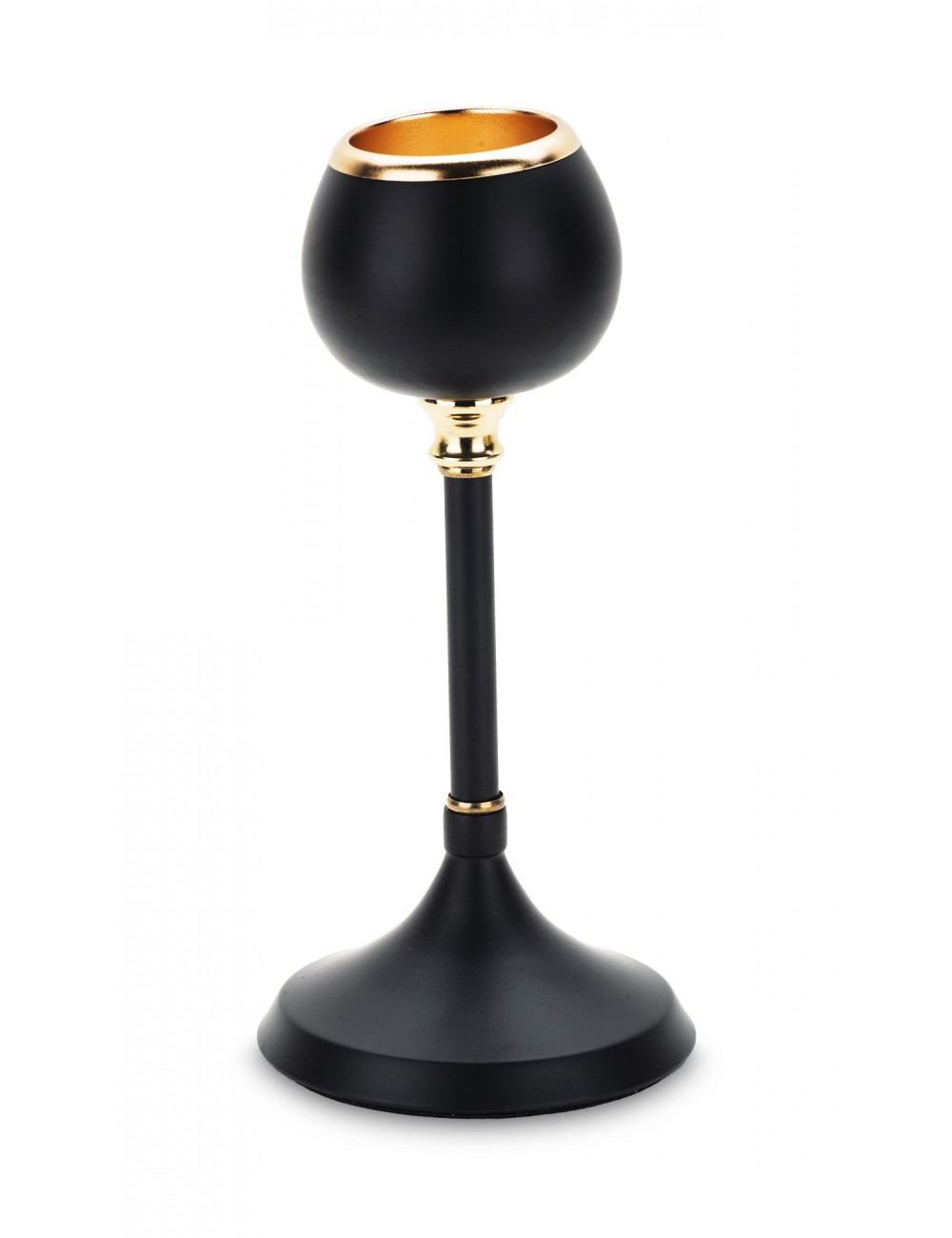 Elegancki świecznik t-light stołowy czarny ROSE GOLD 24,5 cm