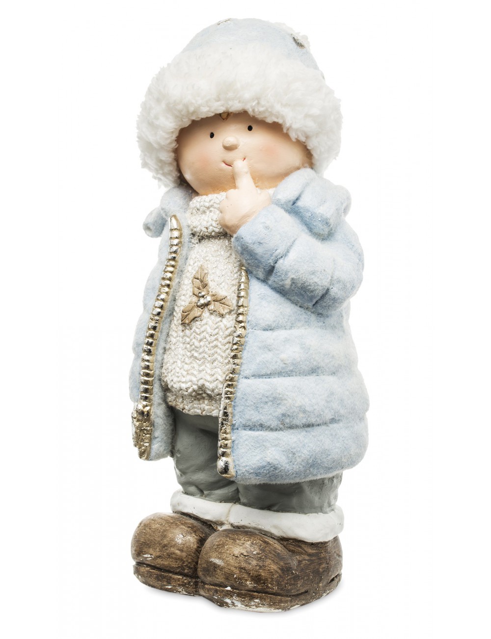 Figurka zimowa świąteczna dziecko CHŁOPIEC 42 cm