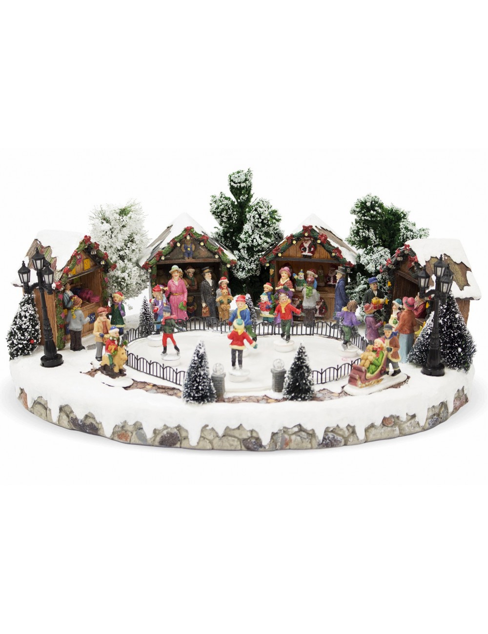 dekoracja ruchoma na Boże Narodzenie lodowisko dzieci pozytywka karuzela