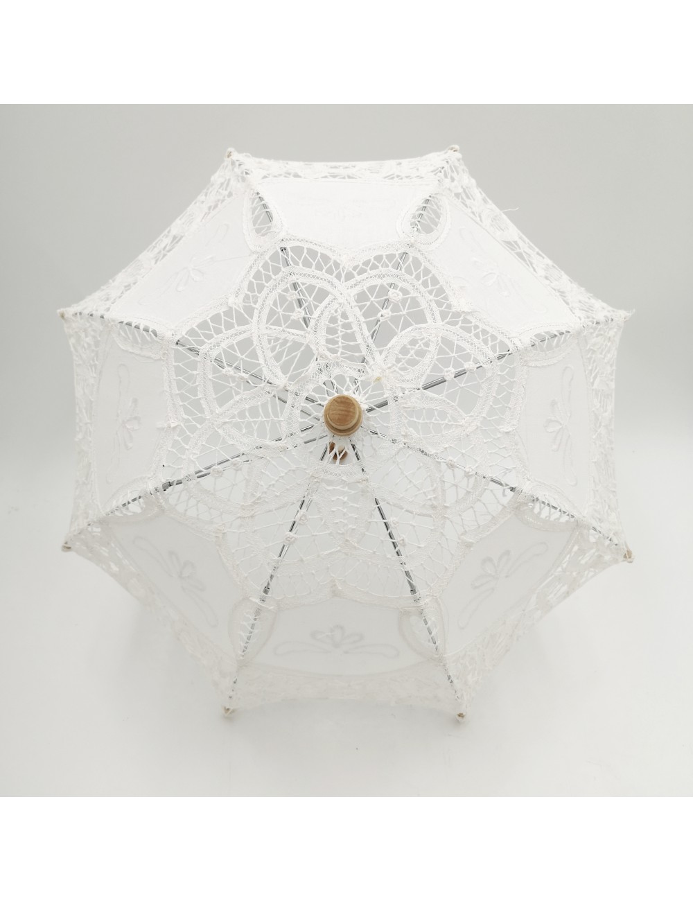 parasolka biała ażurowa retro vintage do zdjęć