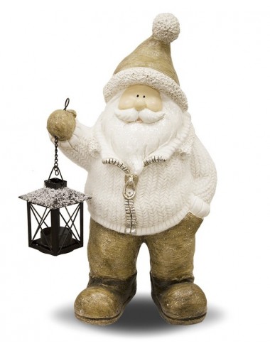 Figurka świąteczna ŚWIĘTY MIKOŁAJ z lampionem 40 cm