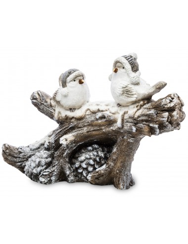 Figurka zimowa świąteczna PTASZKI na gałęzi i SZYSZKI 36x52 cm