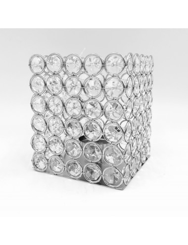 Świecznik srebrny kryształowy glamour 12x10,5 cm