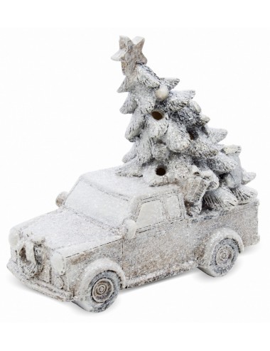 Figurka świąteczna auto PICK-UP i CHOINKA LED 12,5x13 cm