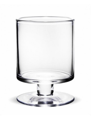 Świecznik szklany transparentny bombonierka na nóżce 18x12,5 cm