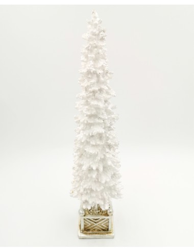 Dekoracja zimowa świąteczna BIAŁA CHOINKA glamour 47x11 cm