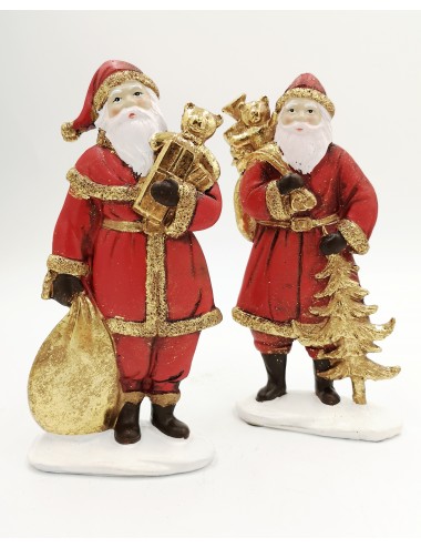 Figurka świąteczna ŚWIĘTY MIKOŁAJ z workiem prezentów 19x9 cm złoty worek
