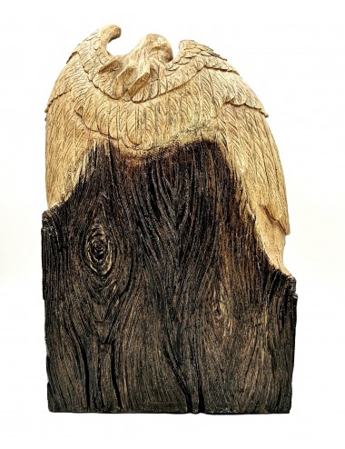 SZOPKA bożonarodzeniowa jak rzeźba z drewna ŚWIĘTA RODZINA i ANIOŁ 48x32 cm