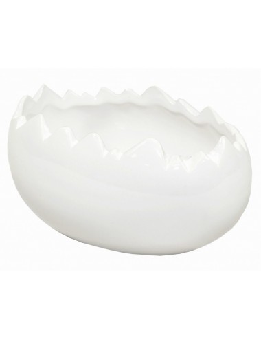 Biała osłonka skorupka jajko na rzeżuchę 13,5x9,5 cm