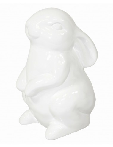 Biała minimalistyczna figurka na Wielkanoc ZAJĄCZEK/KRÓLIK 21,5x13 cm