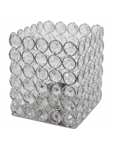 Świecznik srebrny kryształowy glamour 12x10,5 cm