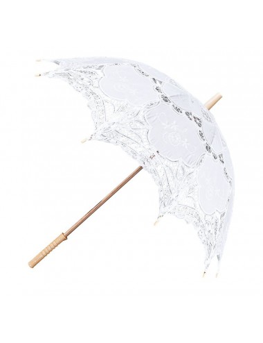 Parasolka ażurowa przeciwsłoneczna biała retro vintage