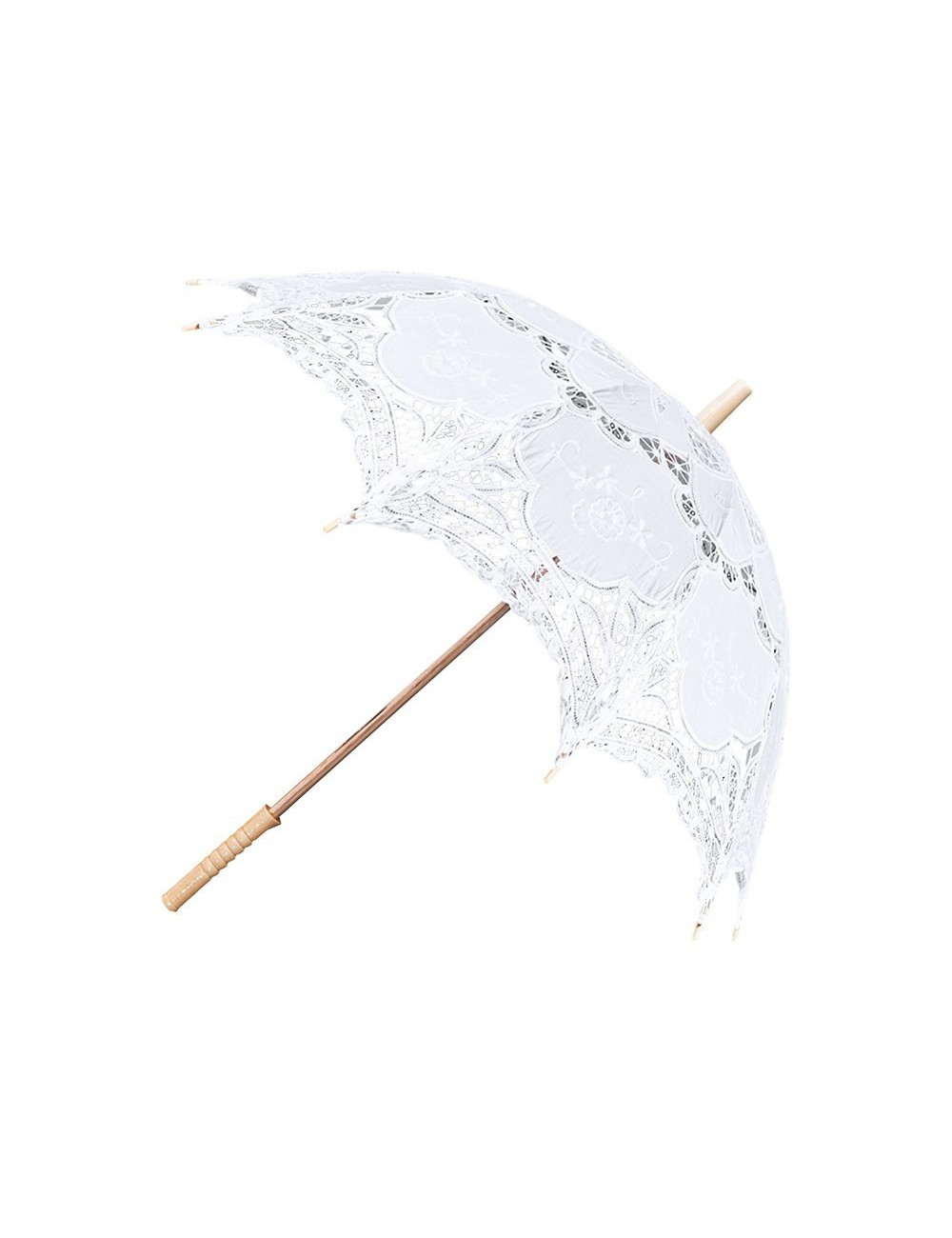 Parasolka ażurowa przeciwsłoneczna biała retro vintage