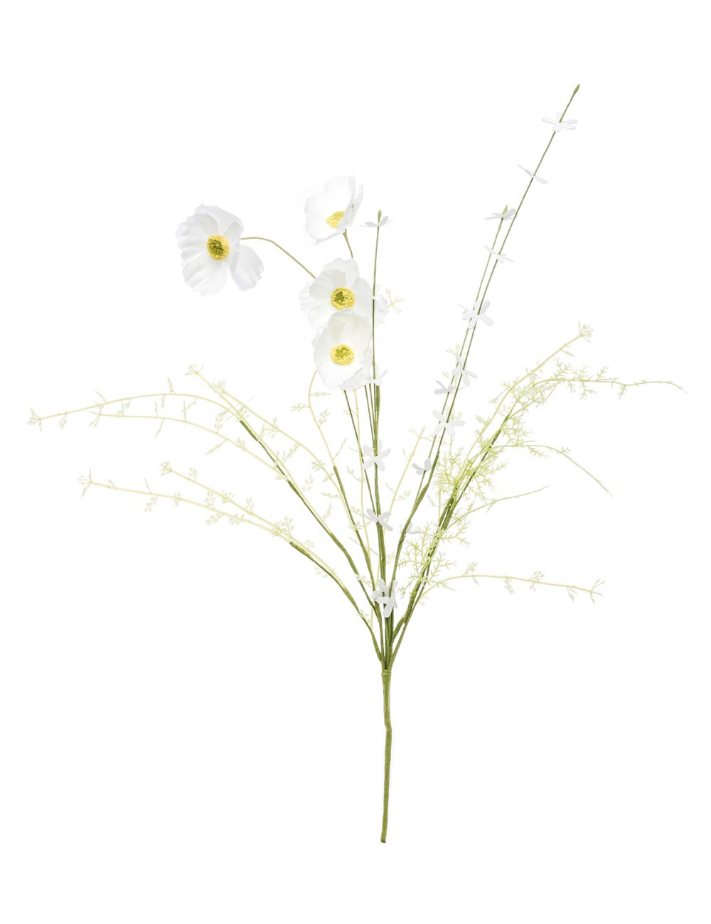 Sztuczna gałązka biały MAK ALPEJSKI dekoracja wiosenna 54 cm
