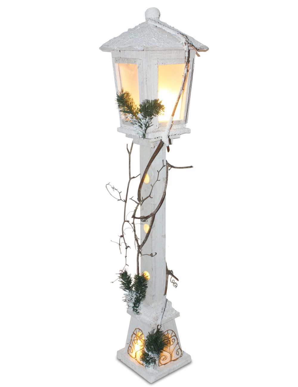 Duży lampion LED biały świąteczny 80x16,5 cm