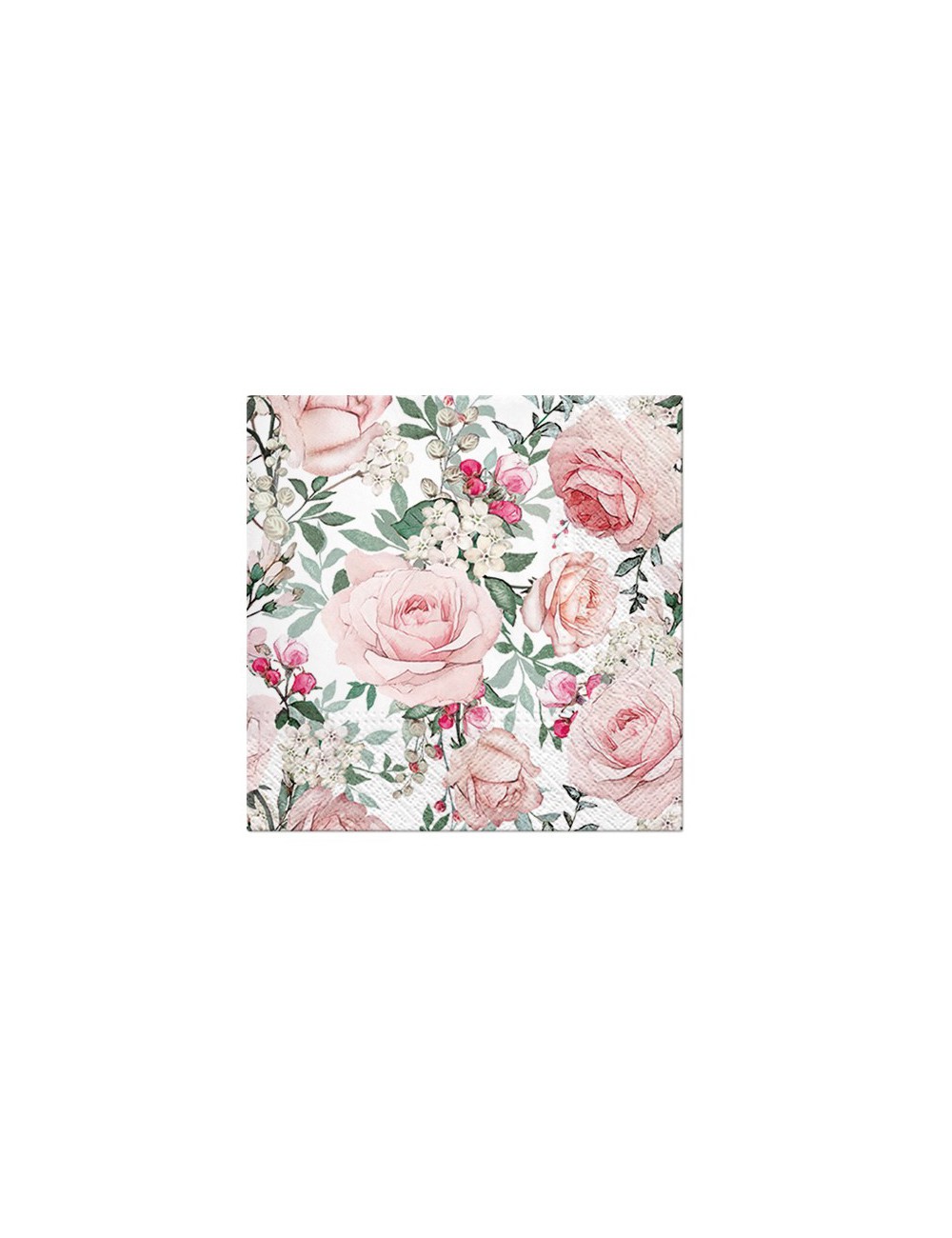 Serwetki papierowe na wesele wiosnę PINK ROSES różowe róże 20 szt.