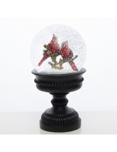 Szklana kula śnieżna vintage PTAKI kardynał szkarłatny 28x14,5 cm