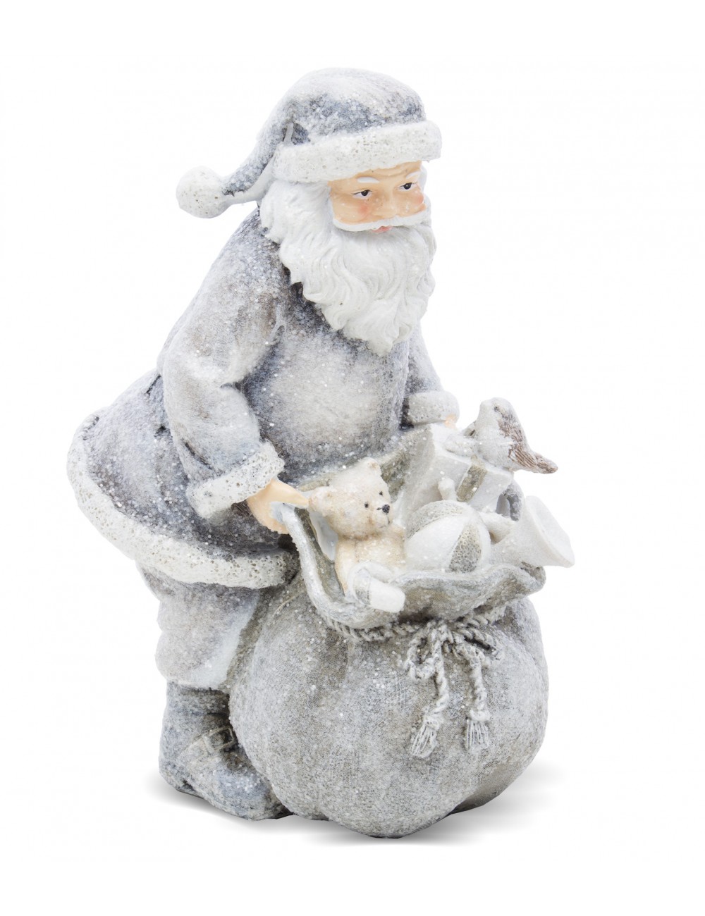 Figurka Święty Mikołaj z workiem prezentów 18x12 cm