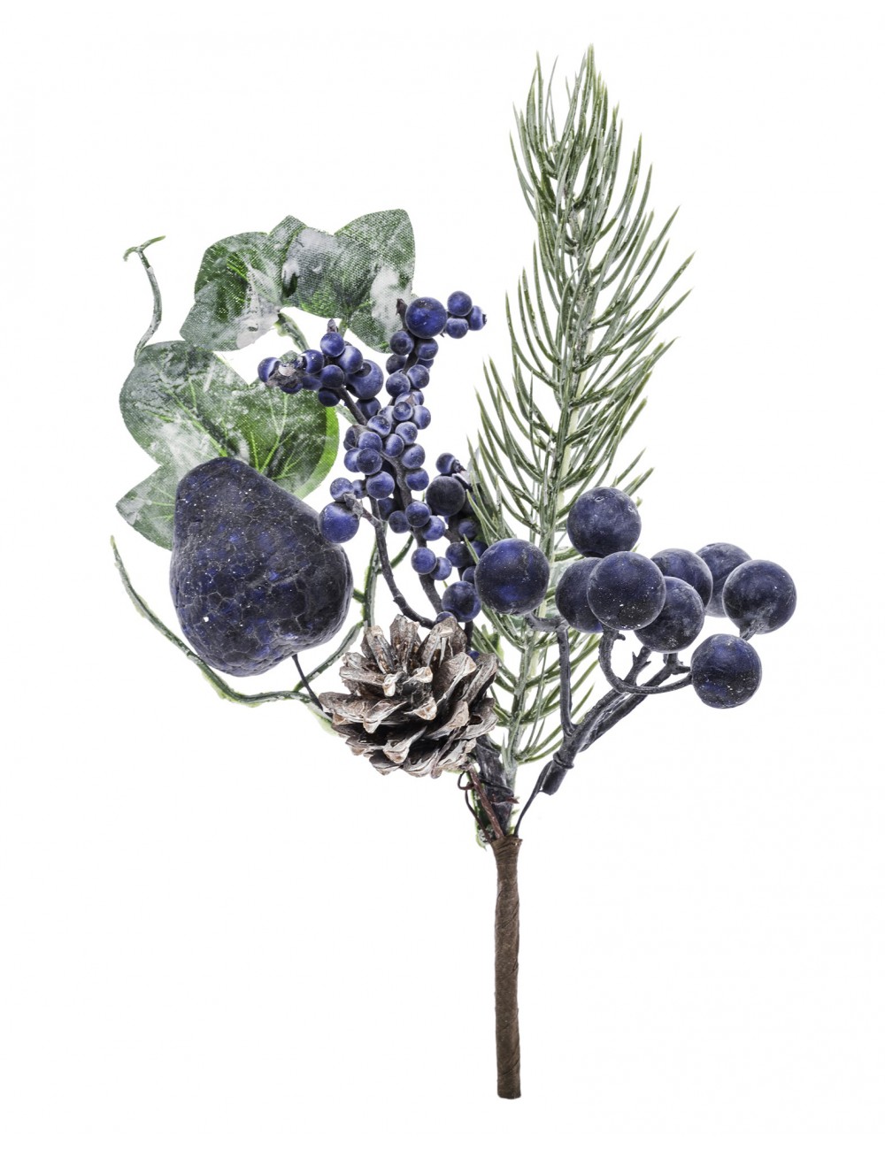 Sztuczna gałązka świąteczna zimowa MAHONIA owoce 22 cm