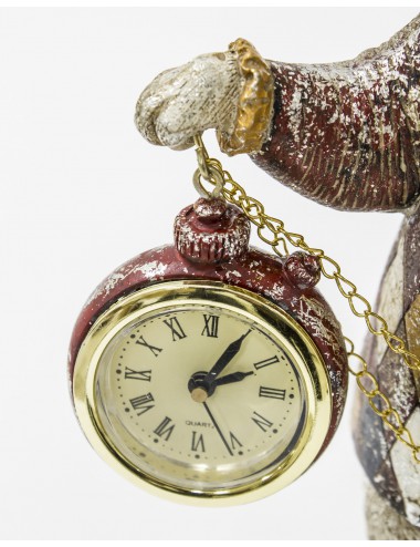 Figurka posrebrzany BIAŁY KRÓLIK z zegarkiem 30,5x17 cm pierrot zegarek kieszonkowy